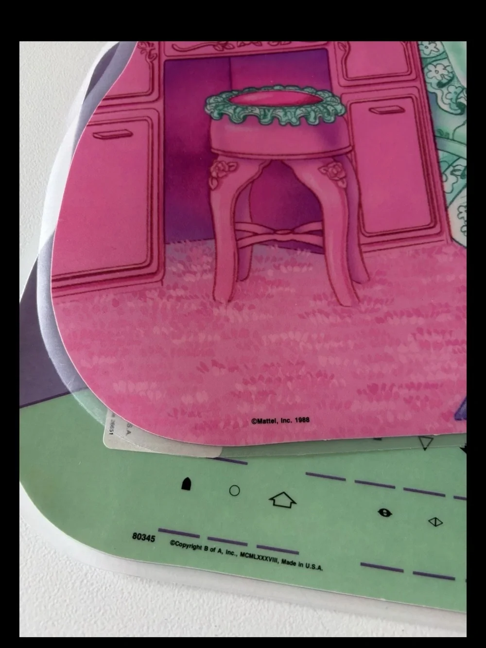 4 VINTAGE BARBIE PLACEMATS DOUBLE SIDED 1988 Mattel Vintage Barbie Party 17x12”